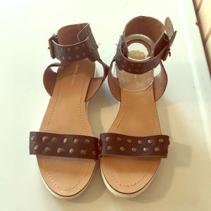 Deena & Ozzy Black Studded Flatform Sandals